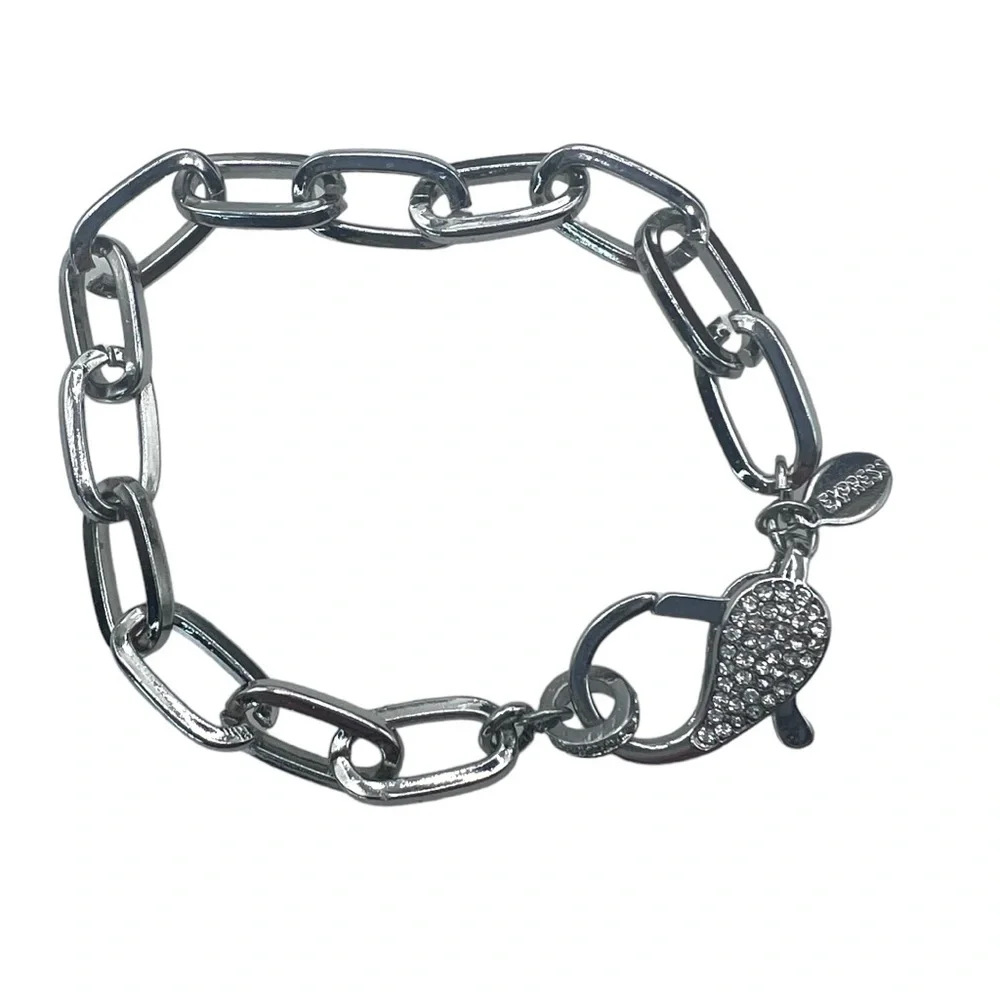 Express silver tone chain link bracelet.